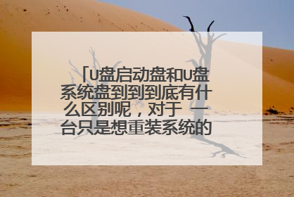 U盘启动盘和U盘系统盘到到到底有什么区别呢，对于 一台只是想重装系统的电脑来说有区别吗