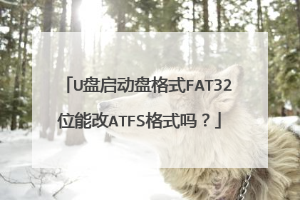 U盘启动盘格式FAT32位能改ATFS格式吗？