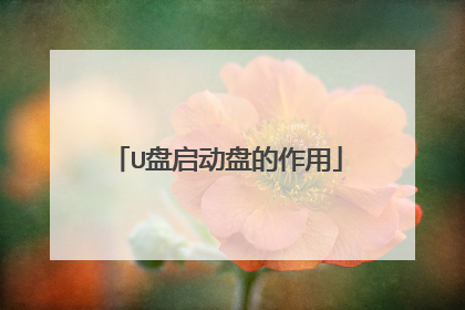U盘启动盘的作用