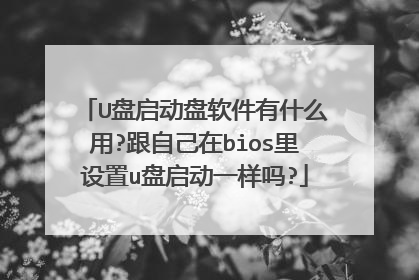 U盘启动盘软件有什么用?跟自己在bios里设置u盘启动一样吗?