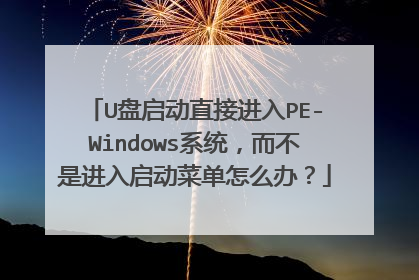 U盘启动直接进入PE-Windows系统,而不是进入启动菜单怎么办?