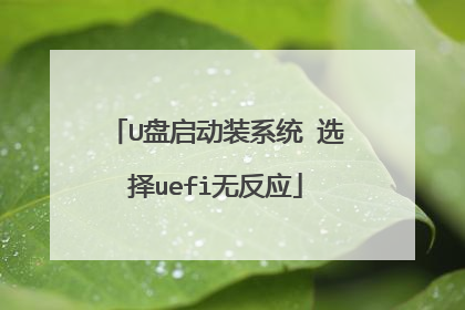 U盘启动装系统 选择uefi无反应