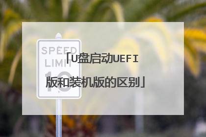 U盘启动UEFI版和装机版的区别