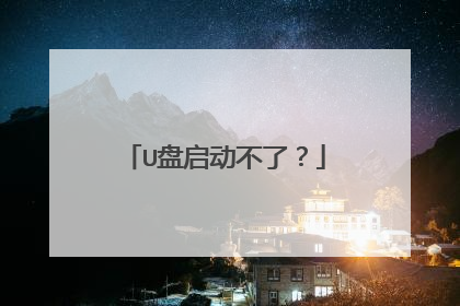 U盘启动不了?