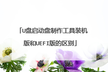 U盘启动盘制作工具装机版和UEFI版的区别