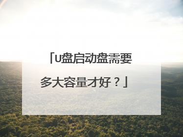 U盘启动盘需要多大容量才好?