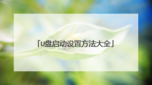 U盘启动设置方法大全