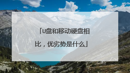 U盘和移动硬盘相比,优劣势是什么