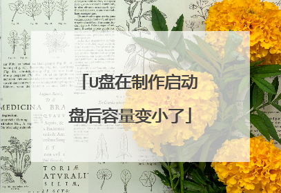 U盘在制作启动盘后容量变小了