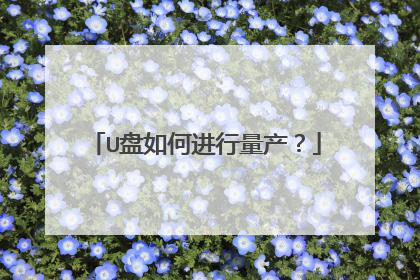U盘如何进行量产?