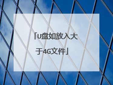 U盘如放入大于4G文件