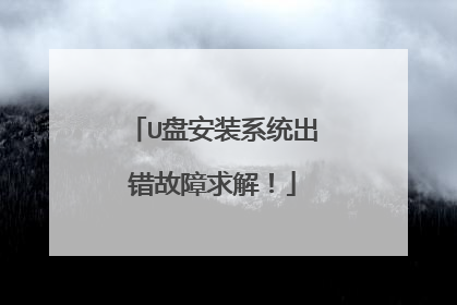 U盘安装系统出错故障求解!