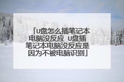 U盘怎么插笔记本电脑没反应 U盘插笔记本电脑没反应是因为不被电脑识别