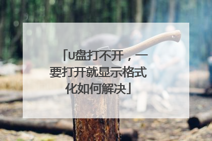 U盘打不开，一要打开就显示格式化如何解决