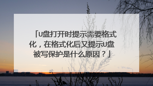 U盘打开时提示需要格式化,在格式化后又提示U盘被写保护是什么原因?