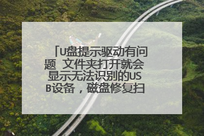U盘提示驱动有问题 文件夹打开就会显示无法识别的USB设备,磁盘修复扫描,数据恢复工具扫描也会变未识别?