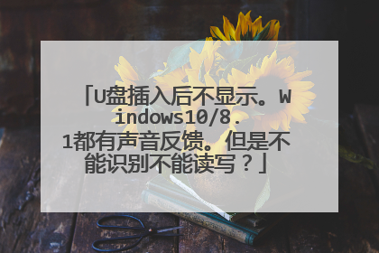 U盘插入后不显示。Windows10/8.1都有声音反馈。但是不能识别不能读写?