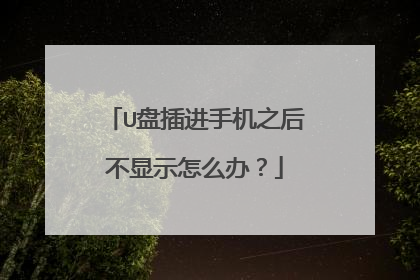 U盘插进手机之后不显示怎么办?