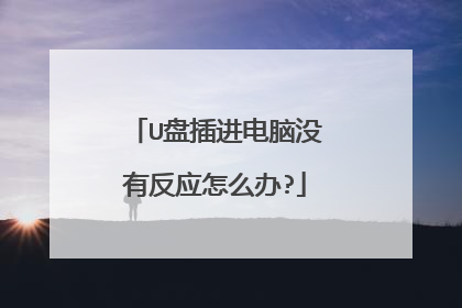 U盘插进电脑没有反应怎么办?