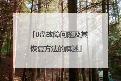 U盘故障问题及其恢复方法的解述