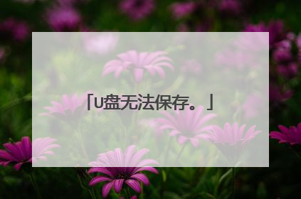U盘无法保存。