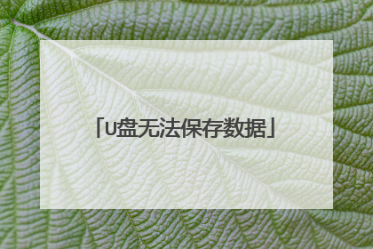 U盘无法保存数据