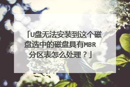 U盘无法安装到这个磁盘选中的磁盘具有MBR分区表怎么处理?