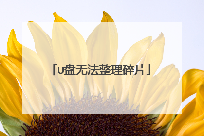 U盘无法整理碎片