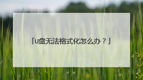 U盘无法格式化怎么办?