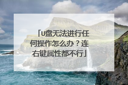 U盘无法进行任何操作怎么办?连右键属性都不行