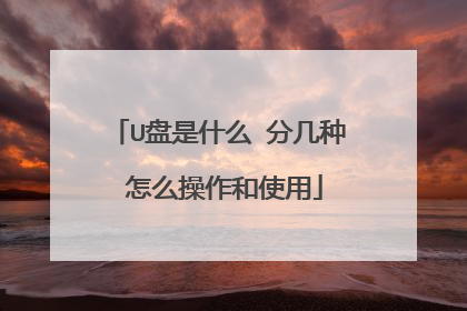 U盘是什么 分几种 怎么操作和使用