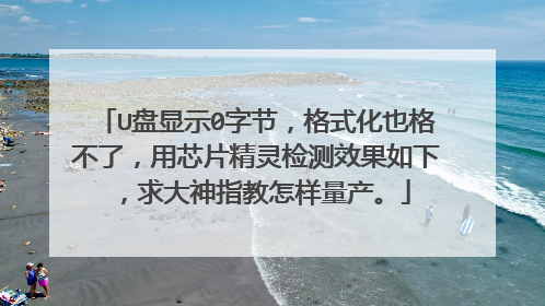 U盘显示0字节,格式化也格不了,用芯片精灵检测效果如下,求大神指教怎样量产。