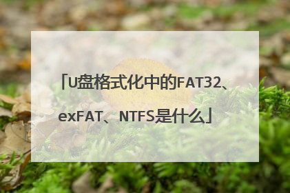 U盘格式化中的FAT32、exFAT、NTFS是什么