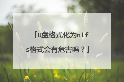 U盘格式化为ntfs格式会有危害吗？