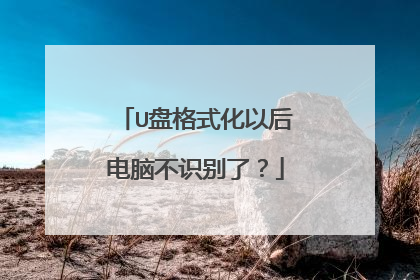 U盘格式化以后电脑不识别了?