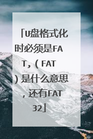 U盘格式化时必须是FAT,(FAT)是什么意思,还有FAT32