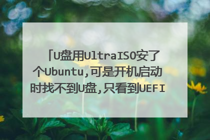 U盘用UltraISO安了个Ubuntu,可是开机启动时找不到U盘,只看到UEFI:IPv6 Realtek PCIe GBE Family Controll