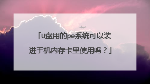 U盘用的pe系统可以装进手机内存卡里使用吗？