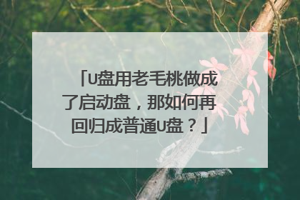 U盘用老毛桃做成了启动盘，那如何再回归成普通U盘？