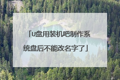 U盘用装机吧制作系统盘后不能改名字了