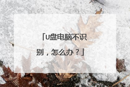 U盘电脑不识别,怎么办?