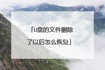 U盘的文件删除了以后怎么恢复