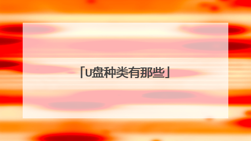 U盘种类有那些