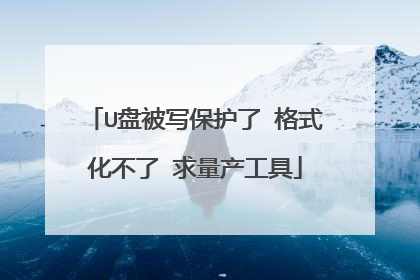 U盘被写保护了 格式化不了 求量产工具