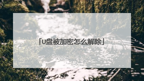 U盘被加密怎么解除