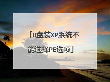 U盘装XP系统不能选择PE选项