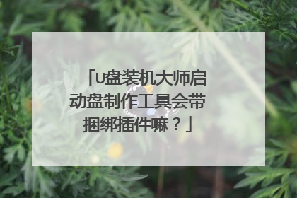 U盘装机大师启动盘制作工具会带捆绑插件嘛？