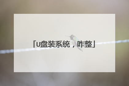 U盘装系统,咋整