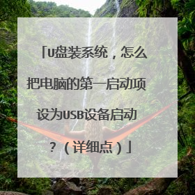 U盘装系统，怎么把电脑的第一启动项设为USB设备启动？（详细点）
