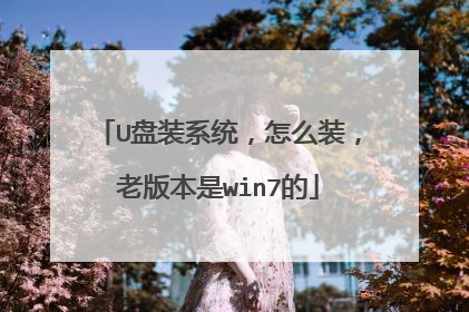 U盘装系统,怎么装,老版本是win7的